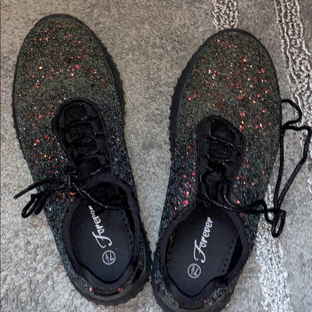 Black glitter shoes